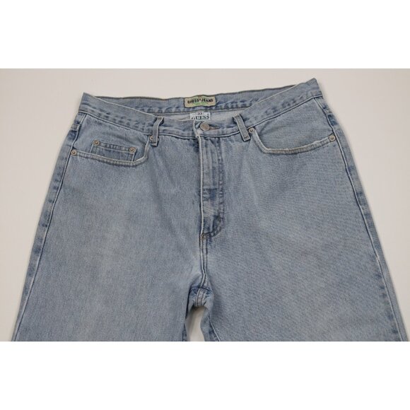 Vintage 90s Guess Mens 33x27 Distressed Relaxed Fit Denim Jeans Blue Cotton USA - Picture 2 of 16